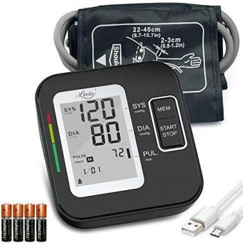 Tensiomètre Automatique au Bras, 2x120 Mémoire, Mode Double Utilisateur, Grand écran LCD, Électronique Professionnel, Certifié CE/FDA