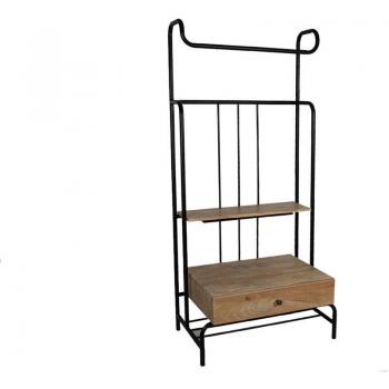 Mueble Perchero de Madera y Metal con Cajón FIJALO