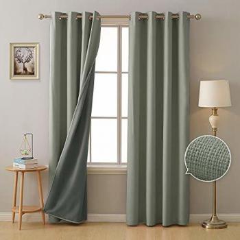 EcoBlock Thermal Insulated Blackout Drapes – 46x90, Light Grey
