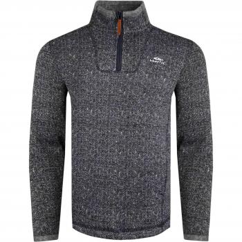 Men's Weird Fish Navy Blue 1/4 Zip Soft Knit Top with Robins Herringbone Design