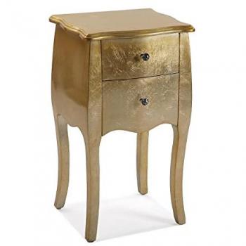 Table de chevet dorée avec 2 tiroirs Versa Home 35x71x40cm
