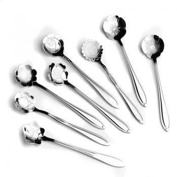 Cucharillas Nórdicas 8 Unidades – Diseño Floral para Café y Helado