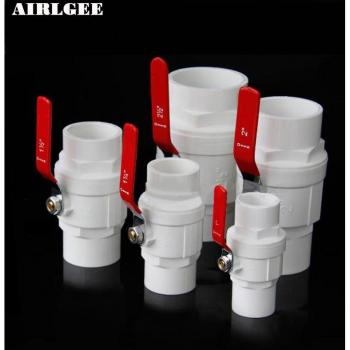 2 Way PVC Ball Valve with Red Handle for Water Control 20/25/32/40/50/63/75mm