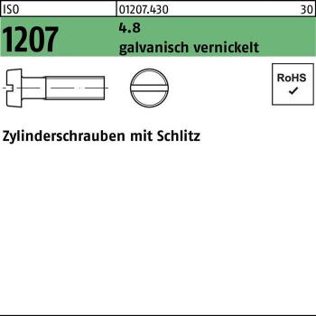 Zylinderschraube ISO 1207 m.Schlitz M 5 x 8 4.8 galvanisch vernickelt