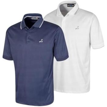 Twin Pack Navy UV Defense Stretch Polo Shirts – Under Par – Large