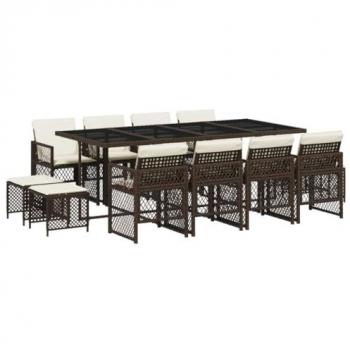 Rustic Brown Patio Kit – 13 Components with Cushions