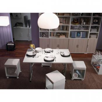 Mesa Plegable de Metal Blanca