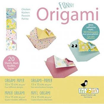 Fridolin Pliage de Poulet 15x15 cm, Kit 20 pièces, Palette Multicolore