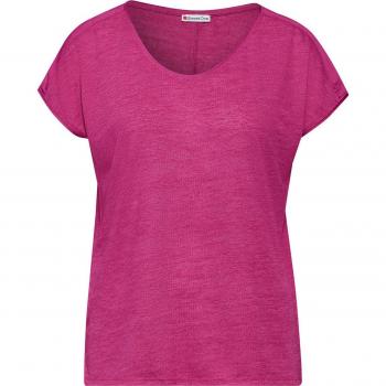 STREET ONE Shirttop, mit Leinen-Melange-Optik