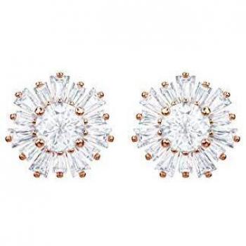 Pendientes Swarovski Sunshine, diseño de botón, Oro Rosa