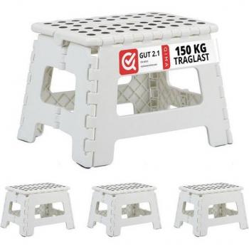 4‑Piece Relaxdays Portable Folding Stool Set – White
