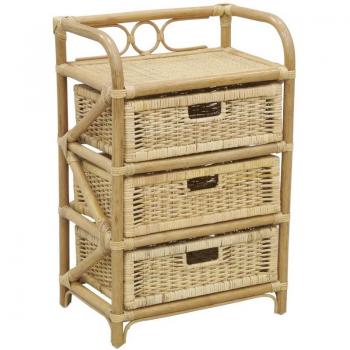 Commode en rotin avec tiroirs Tegal 3 tiroirs