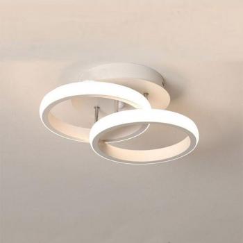 Araña Circular LED de Acrílico Blanco Estilo Nórdico