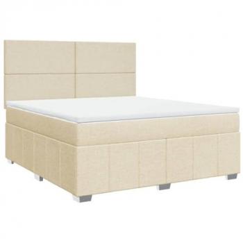 Boxspringbett 180x200 cm mit Matratze Creme