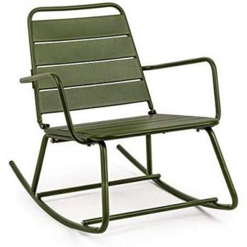 Poltrona Sedia a Dondolo da Esterno in Metallo Arredo Giardino Lillin