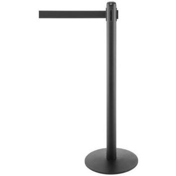 Retractable Belt Barrier Stand, 2.1 m, Black