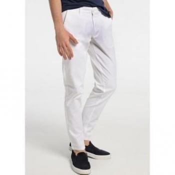 Pantaloni Chino Six Valves Satin Bianco Slim 33