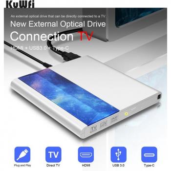 KuWFi External DVD Drive with USB 3.0 and Type C