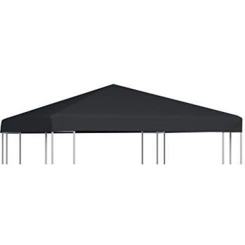 Toldo de cenador 2 niveles 310 gm 3x3 m gris pabellón patio jardín