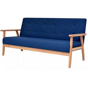 VidaXL Trivietė Blue Fabric Lounge Chair (Set)