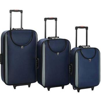 Valise légère en Oxford bleu marin, trio