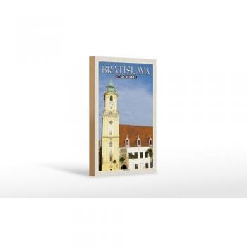 Holzschild Altes Rathaus Bratislava 12x18 cm für Reisende