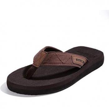 FITORY Herren Flip Flops, Beach Sandalen, Braun, Größe 44 EU