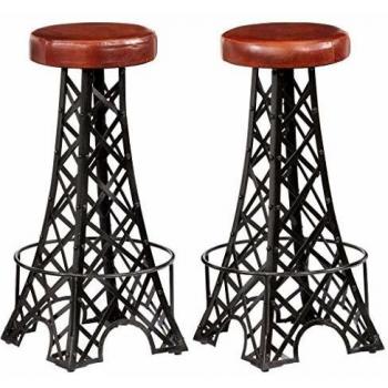 Set de 2 Tabourets de Pub en Cuir