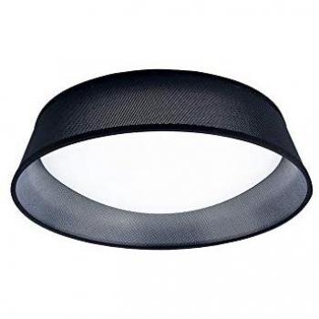 Nordica 45cm Black LED Flush Ceiling Light 3000K, 2100lm, White Acrylic with Black Shade