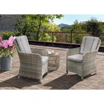 Bellavista® Gartensessel 'Ria' 2er-Set grau 65 x 91,5 x 65 cm