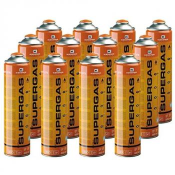 Bombonas 330 g Kemper – Kit de 12 Cartuchos Gas (Butano/Propano) 600 ml con Válvula 7/16