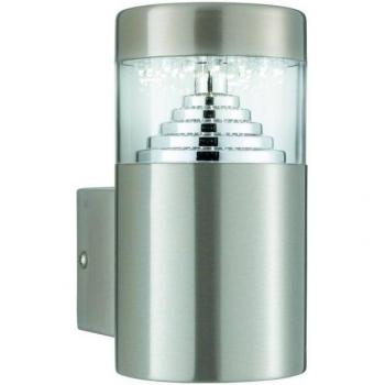 Lampe murale extérieure Brooklyn : polycarbonate, acier inoxydable, 1,8 W, 6500 K