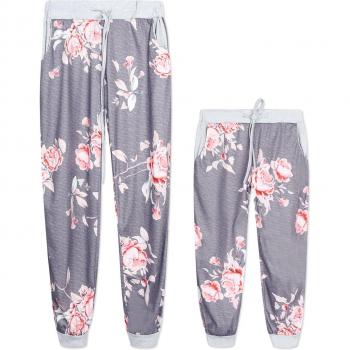 PatPat Pantalones de Yoga con Cinturón Ajustable Floral