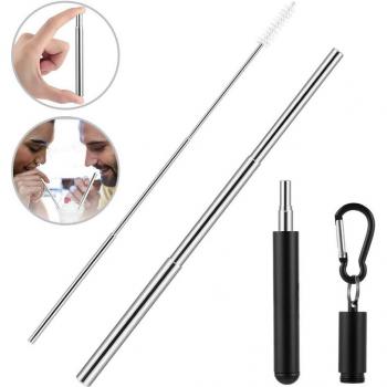 Portable 3-Section Reusable Straw