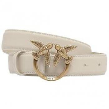 Elegant Pinko Beige Leather Belt – Women, Size S