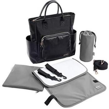 Schwarze Wickeltasche von Beaba – Modell Kyoto