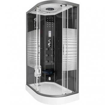 Casa Elegante: Doccia Vapore Black Pearl + Cascata + Sauna (120x80 cm) Destra