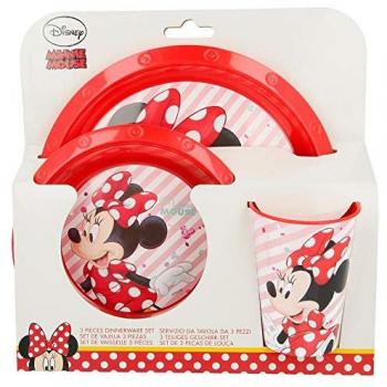 Ensemble de vaisselle Minnie Mouse rouge pour bébé