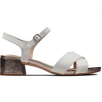 Clarks SHEER35 Sandali Donna Nero, Bianco 39.5 EU