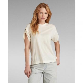 G-Star RAW Women's Beige Cotton Adjustable Sleeve Top