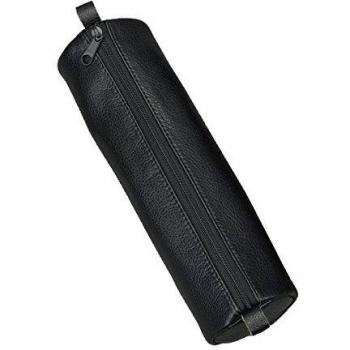 Trousse en Cuir avec Fermeture Éclair Noir