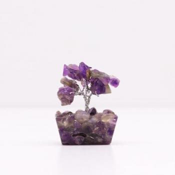 Purple Amethyst Mini Gemstone Tree on Orgonite Base (15 Stones)