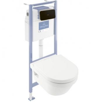 Pack WC Villeroy & Boch Architectura sans bride avec abattant et plaque noire