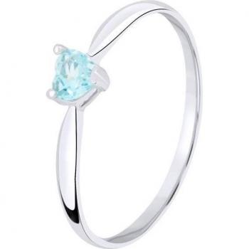 Turquoise Blue Heart Zirconium Oxide White Gold Ring Set
