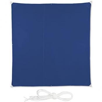 Tenda da Sole Anti UV 3 x 3 m, Blu Scuro, Relaxdays