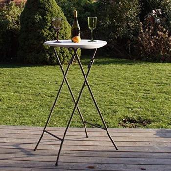 Robuster Stehtisch Bistrotisch klappbar in Weiß, Höhe ca.110 cm
