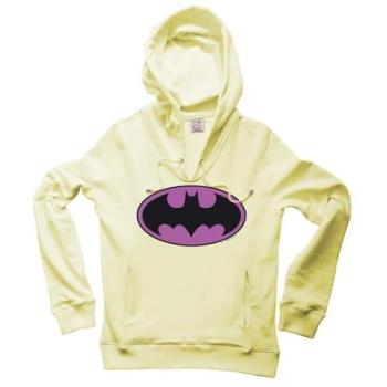 Damen-Kapuzenpullover XL Batman Logo hellgelb