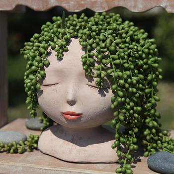 Decorative Female Head Planter