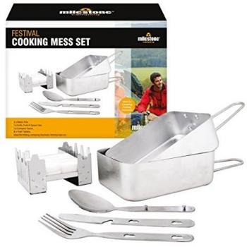 Festival Camping Cooking Mess Set Compact Stove Fuel Tablets Cutlery Mess Tins