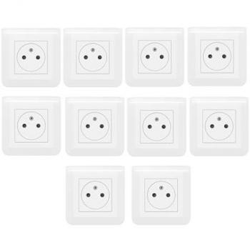Lot de 10 prises de courant 2P+T 16A complet Mosaic